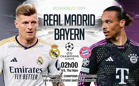 Nhận định Real Madrid vs Bayern Munich (02h00 ngày 09/05): Vé vào chung kết cho Los Blancos